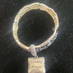 Cookie Lee Serenity Prayer Silver Bracelet